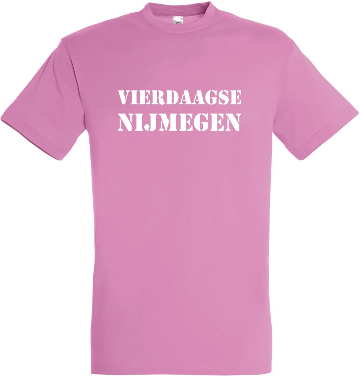 T-shirt Vierdaagse Nijmegen |Wandelvierdaagse | Vierdaagse Nijmegen | Roze woensdag | Roze | maat L